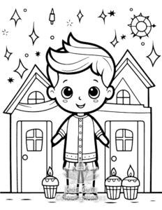 Simple Diwali coloring page for toddlers