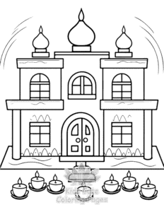 Free printable Diwali coloring page for kids