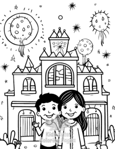 Diwali coloring page for classroom activities