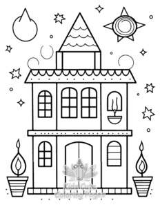 Diwali coloring page for girls, free to print