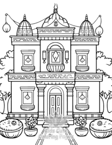 Simple Diwali coloring page for toddlers