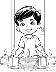 Diwali coloring page for classroom activities