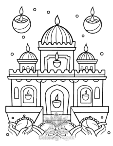 Simple Diwali coloring page for toddlers