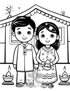 Free Diwali coloring pages to print at home