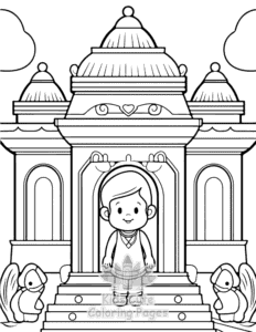 Diwali coloring page for boys, printable at home