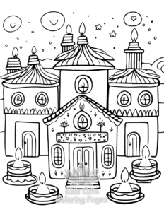 Easy Diwali coloring sheet for young children