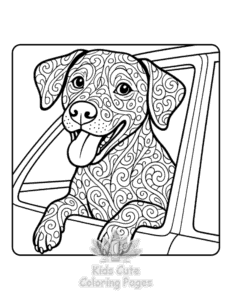 Dogs in Cars coloring page for boys, printable at home