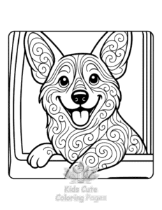Simple Dogs in Cars coloring page for toddlers