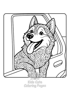 Dogs in Cars coloring page for boys, printable at home