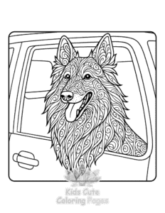 Dogs in Cars coloring page for girls, free to print