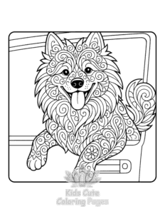 Simple Dogs in Cars coloring page for toddlers