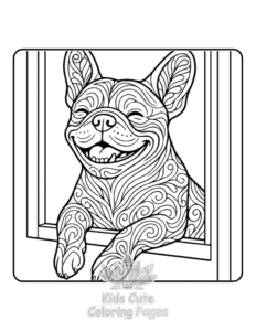Printable Dogs in Cars coloring sheet for preschoolers