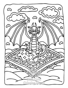 Printable Dragon Moments coloring sheet for preschoolers