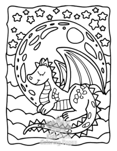 Easy Dragon Moments coloring sheet for young children