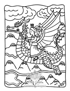 Easy Dragon Moments coloring sheet for young children