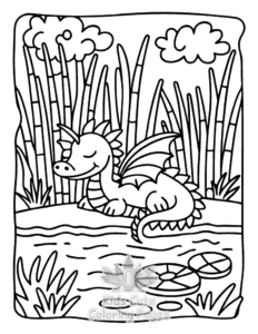 Printable Dragon Moments coloring sheet for preschoolers
