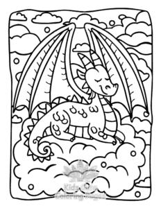 Dragon Moments coloring page for classroom activities