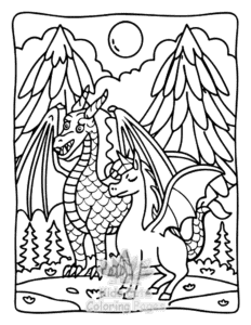 Printable Dragon Moments coloring sheet for preschoolers
