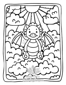 Dragon Moments coloring page for classroom activities