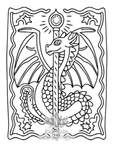 Printable Dragon Moments coloring sheet for preschoolers