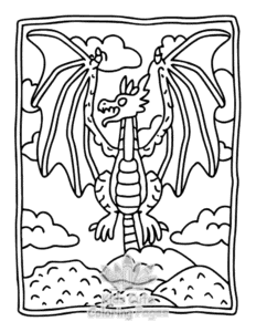 Easy Dragon Moments coloring sheet for young children