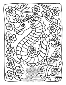 Dragon Moments coloring page for classroom activities