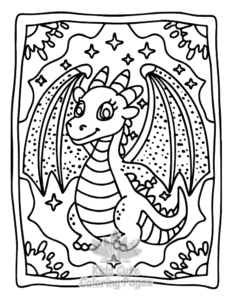 Easy Dragon Moments coloring sheet for young children