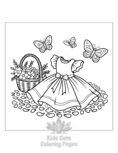 Simple Dresses coloring page for toddlers