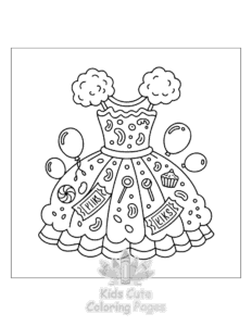 Dresses coloring page for classroom activities