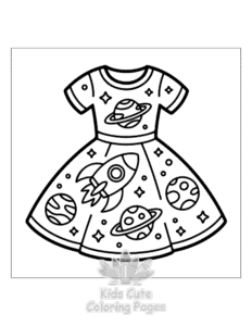Easy Dresses coloring sheet for young children