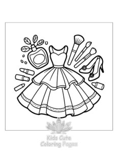 Simple Dresses coloring page for toddlers