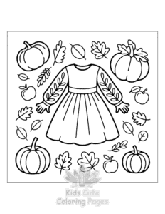 Dresses coloring page for classroom activities