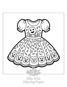Dresses coloring page for girls, free to print