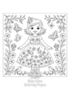 Printable Dresses coloring sheet for preschoolers