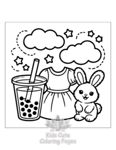 Easy Dresses coloring sheet for young children