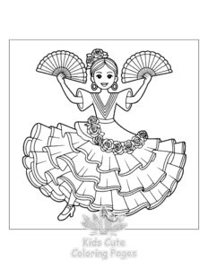 Dresses coloring page for girls, free to print