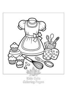 Simple Dresses coloring page for toddlers