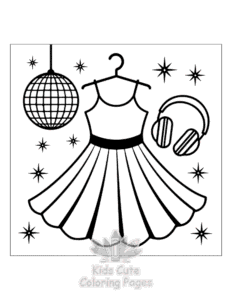Simple Dresses coloring page for toddlers