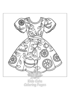 Easy Dresses coloring sheet for young children