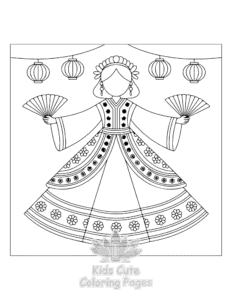 Dresses coloring page for classroom activities