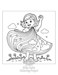 Easy Dresses coloring sheet for young children