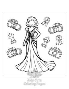 Dresses coloring page for girls, free to print
