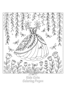 Free Dresses coloring pages to print at home