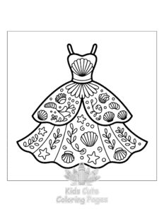 Easy Dresses coloring sheet for young children