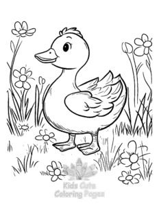 Simple Duck coloring page for toddlers
