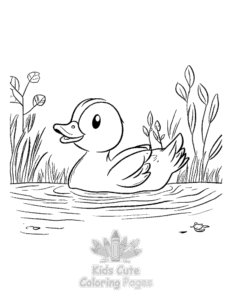 Easy Duck coloring sheet for young children