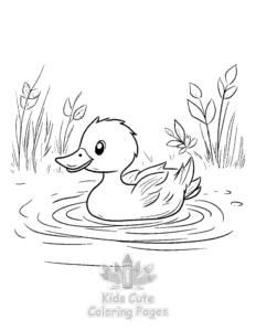 Free printable Duck coloring page for kids