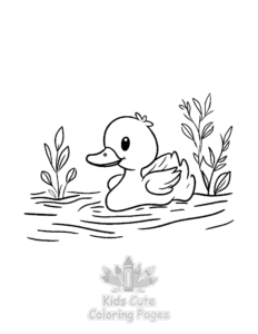 Duck coloring page for boys, printable at home