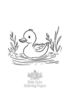 Simple Duck coloring page for toddlers