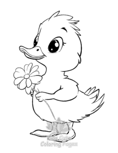 Duck coloring page for classroom activities